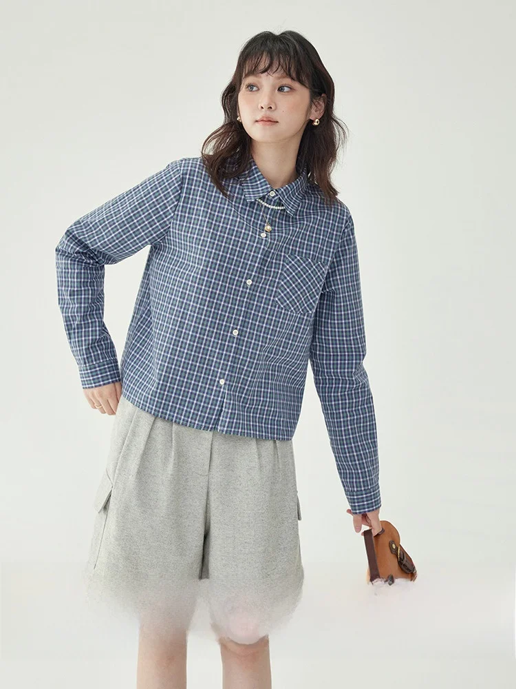 AMUU Original Blue Plaid Long Sve irt Women's Loose Pure Cotton Casual irt oulder Length Korean Sle Autumn New Arr...
AMUU Original Blue Plaid Long Sve irt Women's Loose Pure Cotton Casual irt oulder Length Korean Sle Autumn New Arr...