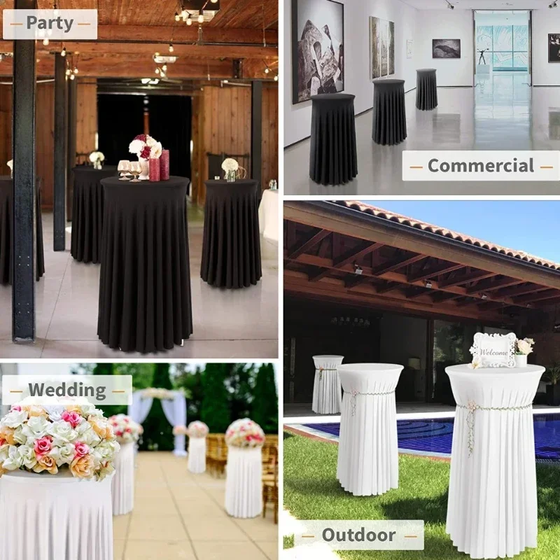 Party Banquet High Top Table Tablecloth with Natural Wave Round Table Skirt Suitable Black Cocktail for Bar Wedding
Party Banquet High Top Table Tablecloth with Natural Wave Round Table Skirt Suitable Black Cocktail for Bar Wedding