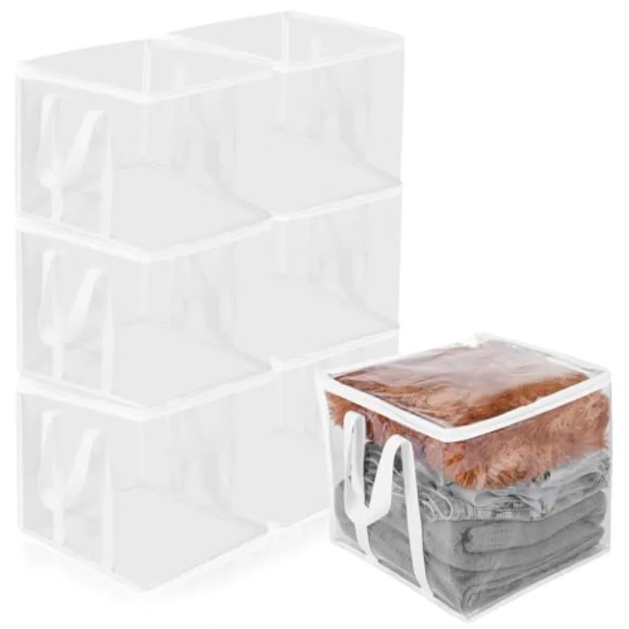 6 Pcs Clear Zippered Organizers 12''x12''x12'' Moving Bags with Reinforced Handles Heavy Duty Storage Cube Tote Storage Blanket
6 Pcs Clear Zippered Organizers 12''x12''x12'' Moving Bags with Reinforced Handles Heavy Duty Storage Cube Tote Storage Blanket