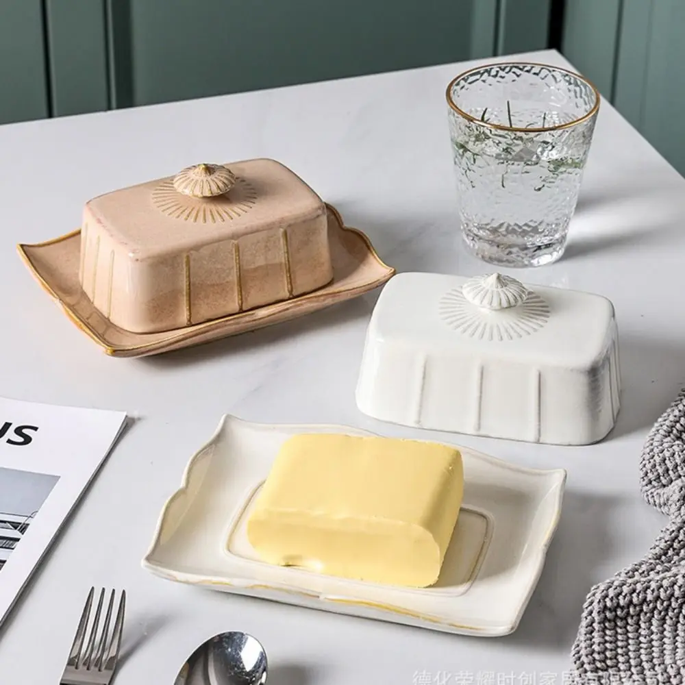 Multi-Function Ceramic Butter Dish Rectangular Exquisite Dim Sum Dish with Cover Household Cheese Fresh-keeping Box Bar
Multi-Function Ceramic Butter Dish Rectangular Exquisite Dim Sum Dish with Cover Household Cheese Fresh-keeping Box Bar