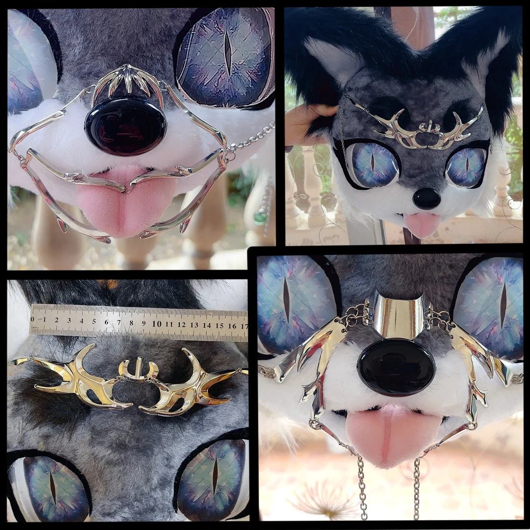 Металлическая намордник, аксессуар для лба, цепочка для меховой головы, кемоно, реалистичное кигуруми, темная механическая клетка для рта в стиле панк, крутая
Металлическая намордник, аксессуар для лба, цепочка для меховой головы, кемоно, реалистичное кигуруми, темная механическая клетка для рта в стиле панк, крутая