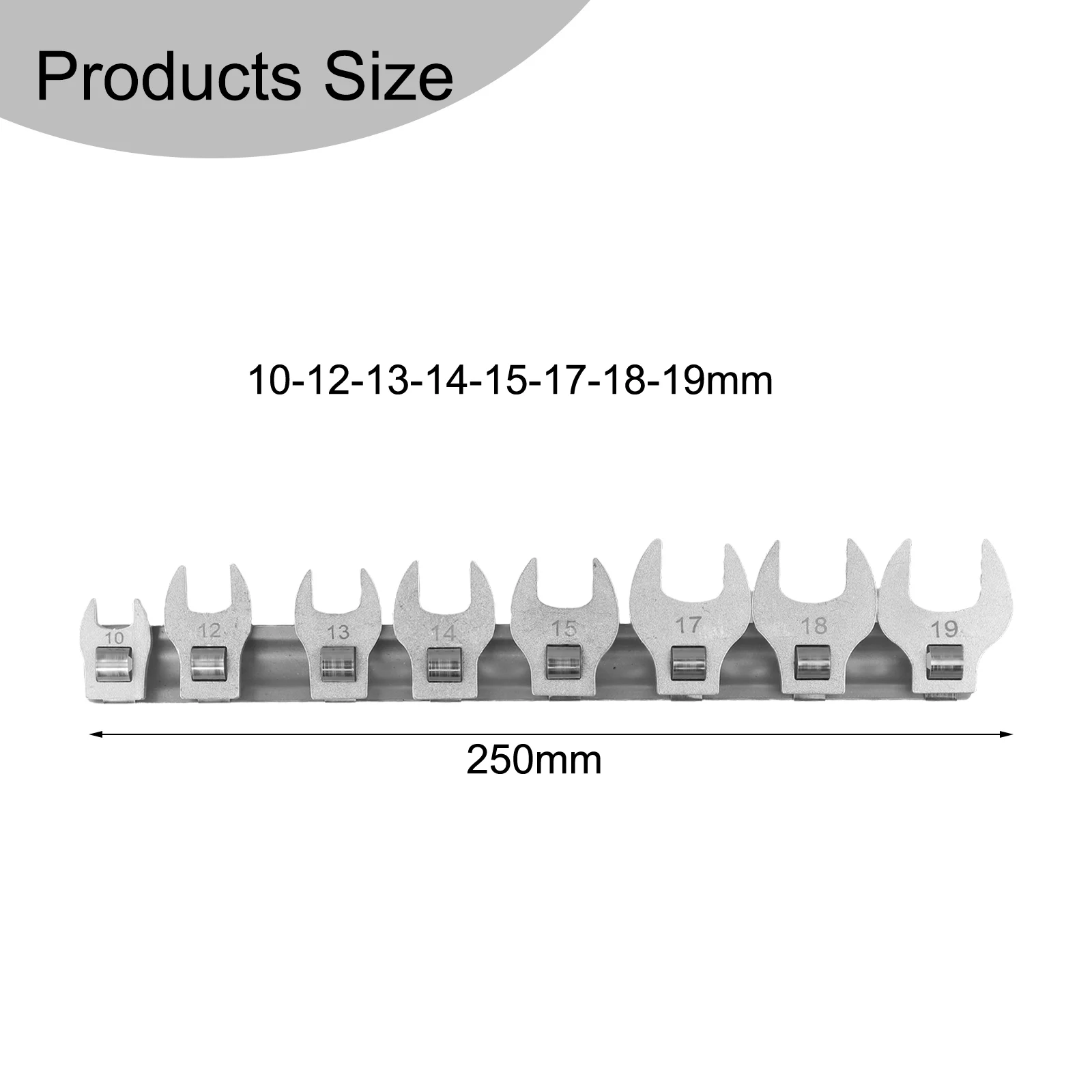 8Pcs 3/8 Inch Drive Crowfoot Wrench 10 To 19mm Metric Foot Open End Spanner Movable Open Ratchet Wrench
8Pcs 3/8 Inch Drive Crowfoot Wrench 10 To 19mm Metric Foot Open End Spanner Movable Open Ratchet Wrench