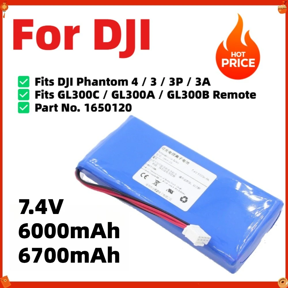 For DJI Phantom 4 3 3P 3A 3SE GL300C GL300A GL300B Remote Controller Battery 7.4V 6000mAh 1650120 RC Spare Parts
For DJI Phantom 4 3 3P 3A 3SE GL300C GL300A GL300B Remote Controller Battery 7.4V 6000mAh 1650120 RC Spare Parts