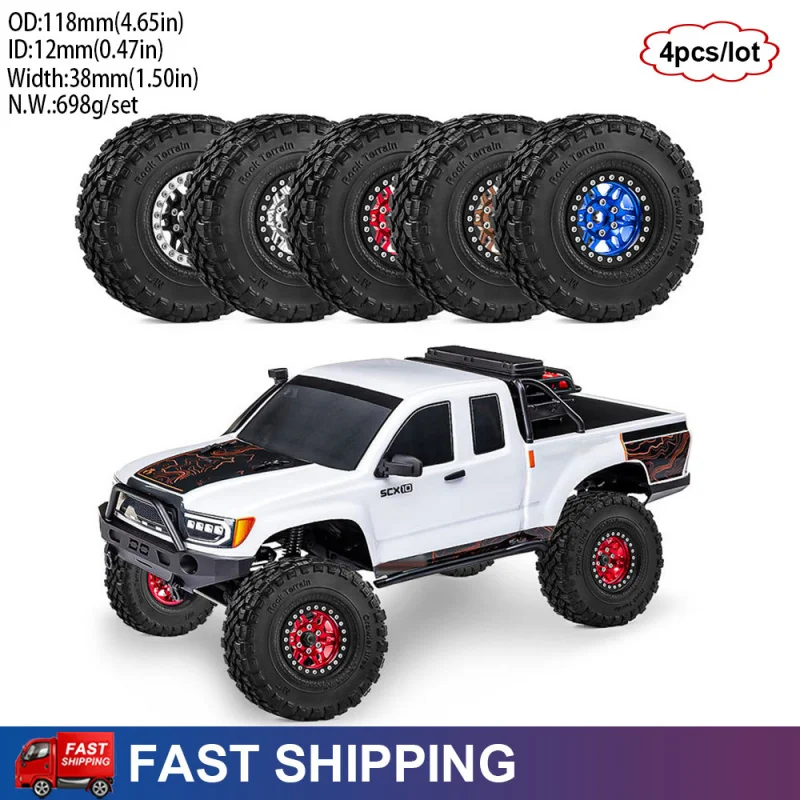 4PCS 1.9" Aluminium RC Crawler Beadlock Tires and Wheels For 1/10 Traxxas TRX4 TRX6 SCX10 II III 90046 D90 D110 Upgrade Parts
4PCS 1.9" Aluminium RC Crawler Beadlock Tires and Wheels For 1/10 Traxxas TRX4 TRX6 SCX10 II III 90046 D90 D110 Upgrade Parts