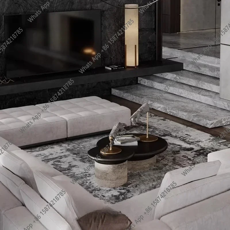Uu Designer Coffee Table/villa Model Room Round Marble High And Low Retro Color Large Coffee Table Combination
Uu Designer Coffee Table/villa Model Room Round Marble High And Low Retro Color Large Coffee Table Combination