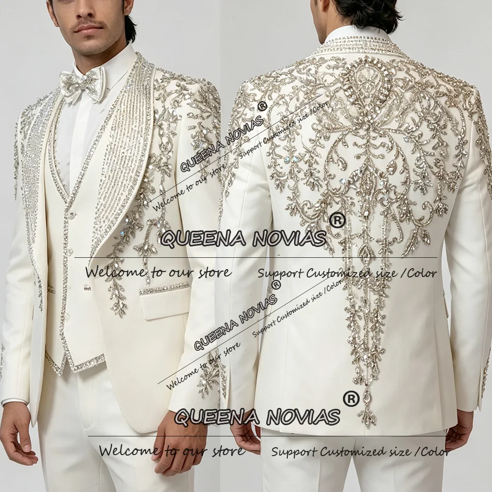 Exclusive SuitsMens Sparkly Sequins Lapel Prom Blazer Customized Diamond Beaded Jacket Vest Pants 3 Pieces Sets Costumes Homme
Exclusive SuitsMens Sparkly Sequins Lapel Prom Blazer Customized Diamond Beaded Jacket Vest Pants 3 Pieces Sets Costumes Homme