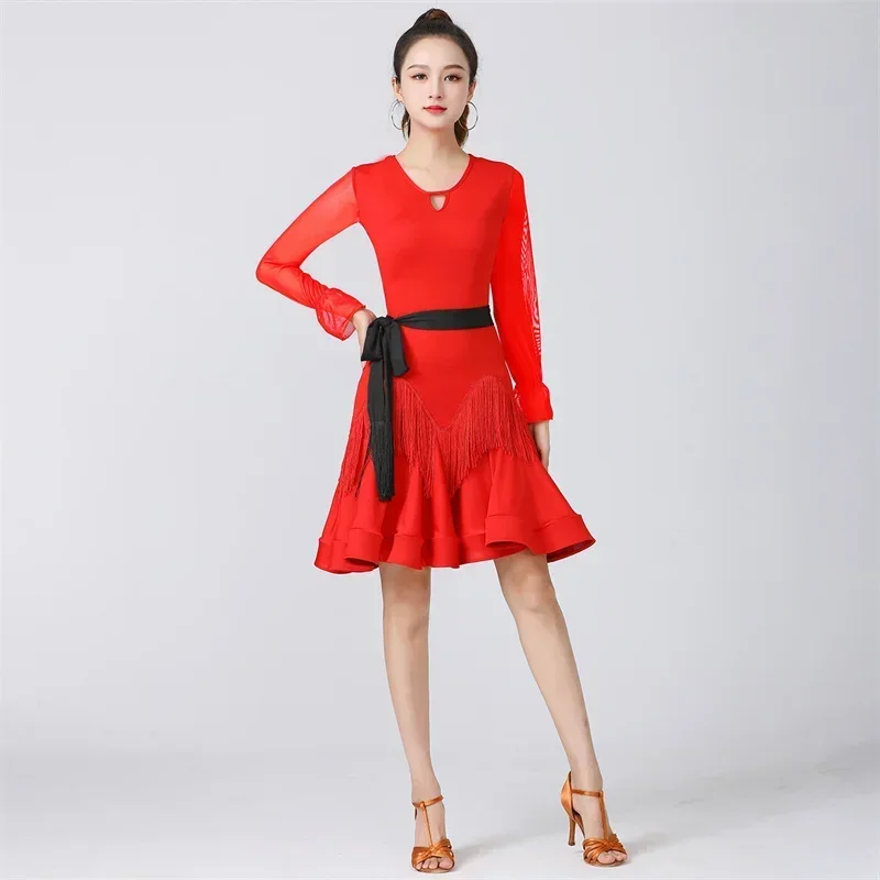 2023 New Adult Women Latin Dance Tassels Costume Female Sexy Autumn Long Sleeve Dresses Fringed Skirt Ballroom Rumba Dancewear
2023 New Adult Women Latin Dance Tassels Costume Female Sexy Autumn Long Sleeve Dresses Fringed Skirt Ballroom Rumba Dancewear