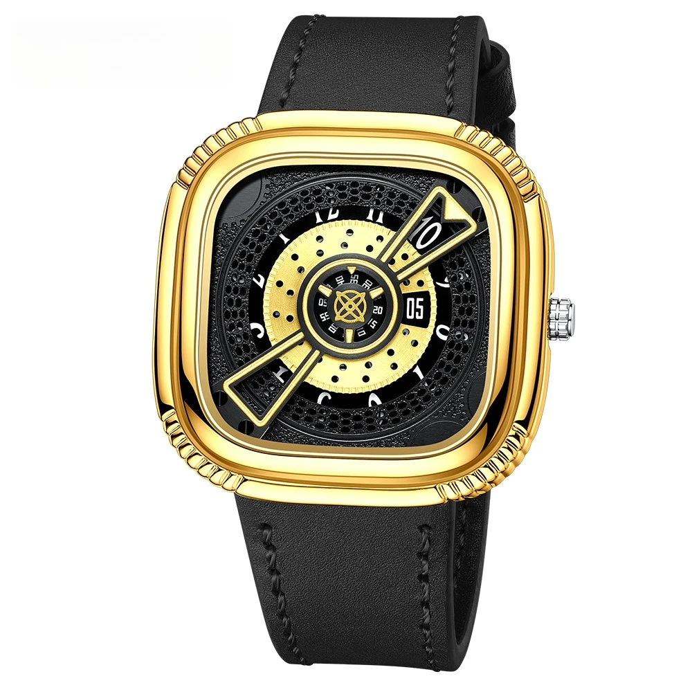 Fashion Ofns 1312 Creative Skeleton Square Dial Men's Quartz Watch Multi-function Waterproof Genuine Leather Strap Wristwatches
Fashion Ofns 1312 Creative Skeleton Square Dial Men's Quartz Watch Multi-function Waterproof Genuine Leather Strap Wristwatches