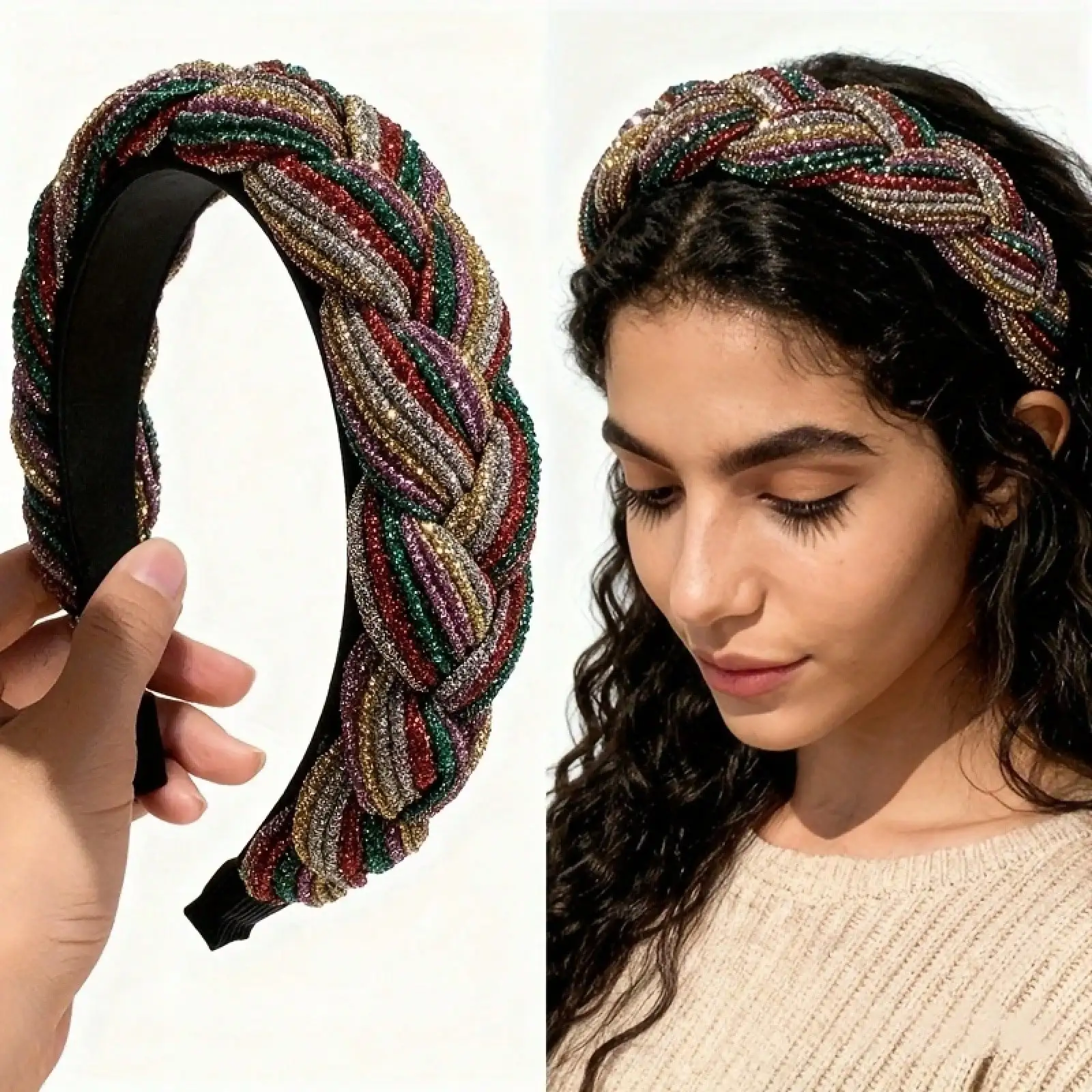 Women's Braided Hairband, Twist Braid Headband, Wide-Brimmed Creative Women's Colorful Hair Accessory
Women's Braided Hairband, Twist Braid Headband, Wide-Brimmed Creative Women's Colorful Hair Accessory