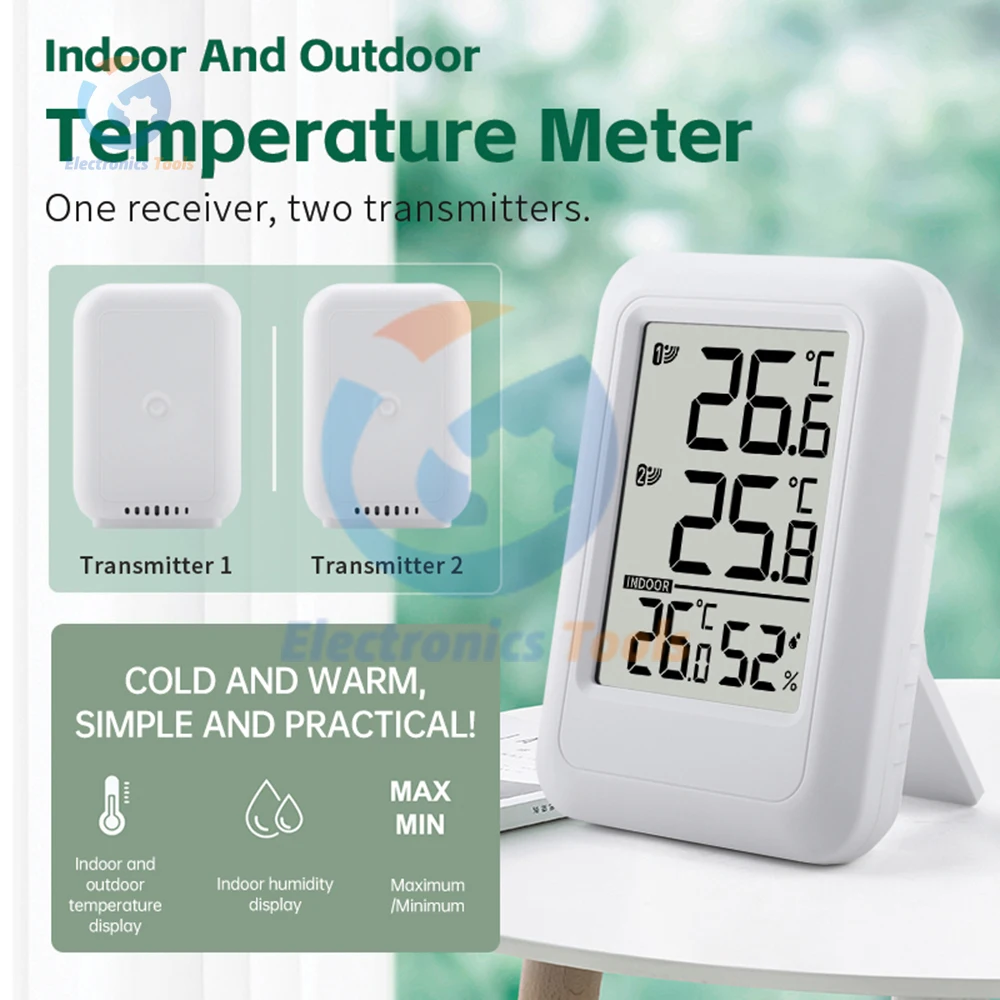 Digital Thermometer And Hygrometer Indoor Outdoor -9.9~60℃ Temperature Humidity Gauge Monitor 100M Transmission Battery Alarm
Digital Thermometer And Hygrometer Indoor Outdoor -9.9~60℃ Temperature Humidity Gauge Monitor 100M Transmission Battery Alarm