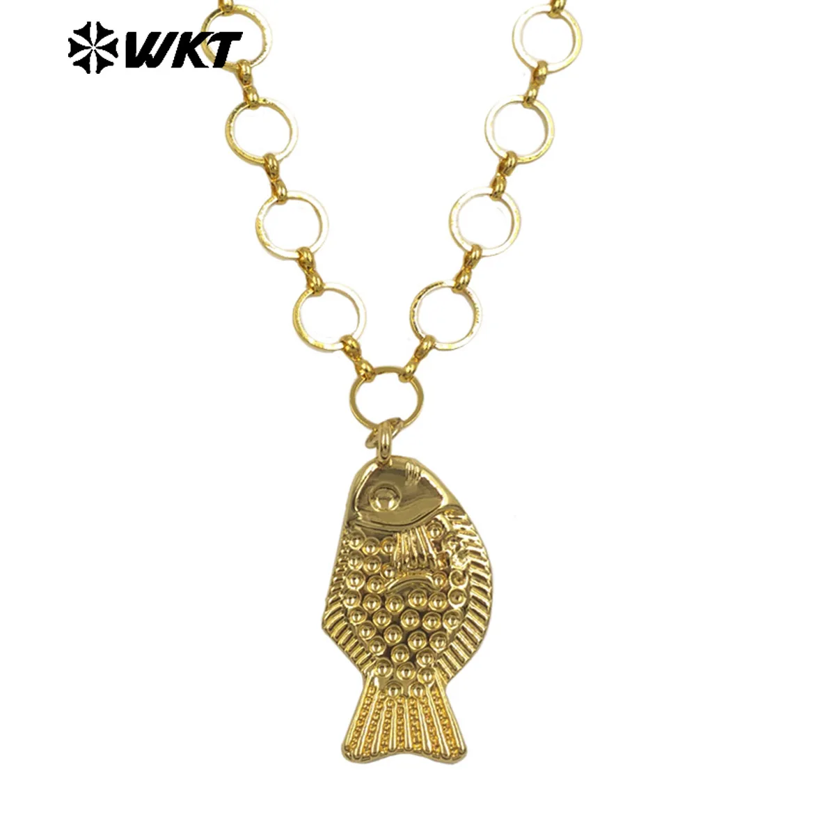 WT-JFN69 Factory Wholesale Round Metal Chain And 18K Gold Plated Yellow Brass Fish Pendant Necklace As Lady Daily Jewelry
WT-JFN69 Factory Wholesale Round Metal Chain And 18K Gold Plated Yellow Brass Fish Pendant Necklace As Lady Daily Jewelry