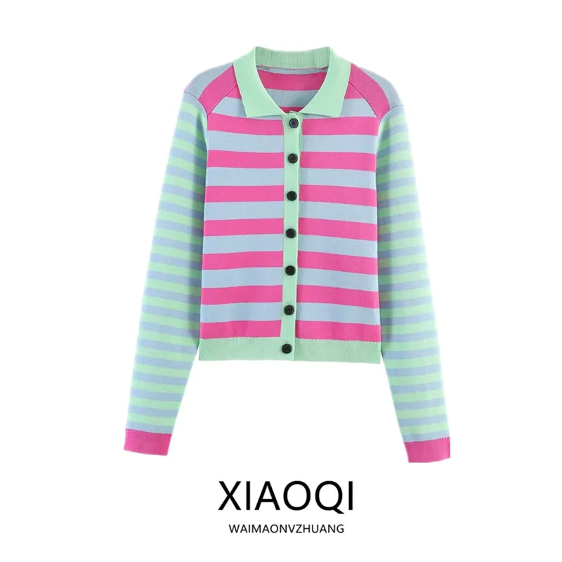 Spring Summer 2026 Women's Long Sleeve Neck Striped Knitted Jacket New Arrival Versatile Outerwear Slim Fit Cardigan Style
Spring Summer 2026 Women's Long Sleeve Neck Striped Knitted Jacket New Arrival Versatile Outerwear Slim Fit Cardigan Style