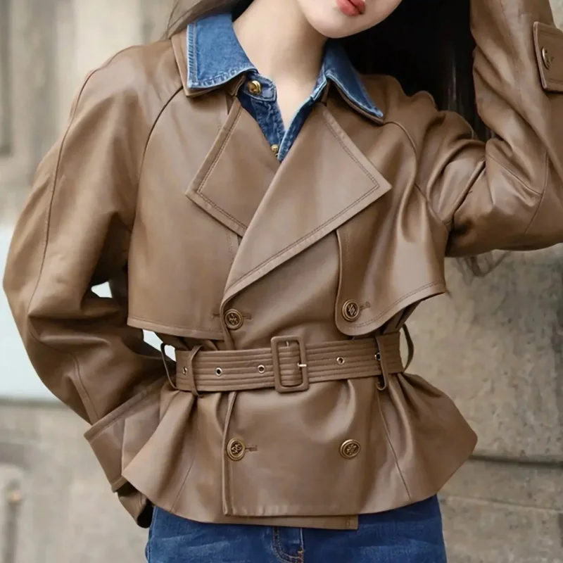 2023 Women's Real Leather Jacket With Belt Sheepskin Leather Fashion Streetwear Lady Coat Trench Coat TF5550
2023 Women's Real Leather Jacket With Belt Sheepskin Leather Fashion Streetwear Lady Coat Trench Coat TF5550