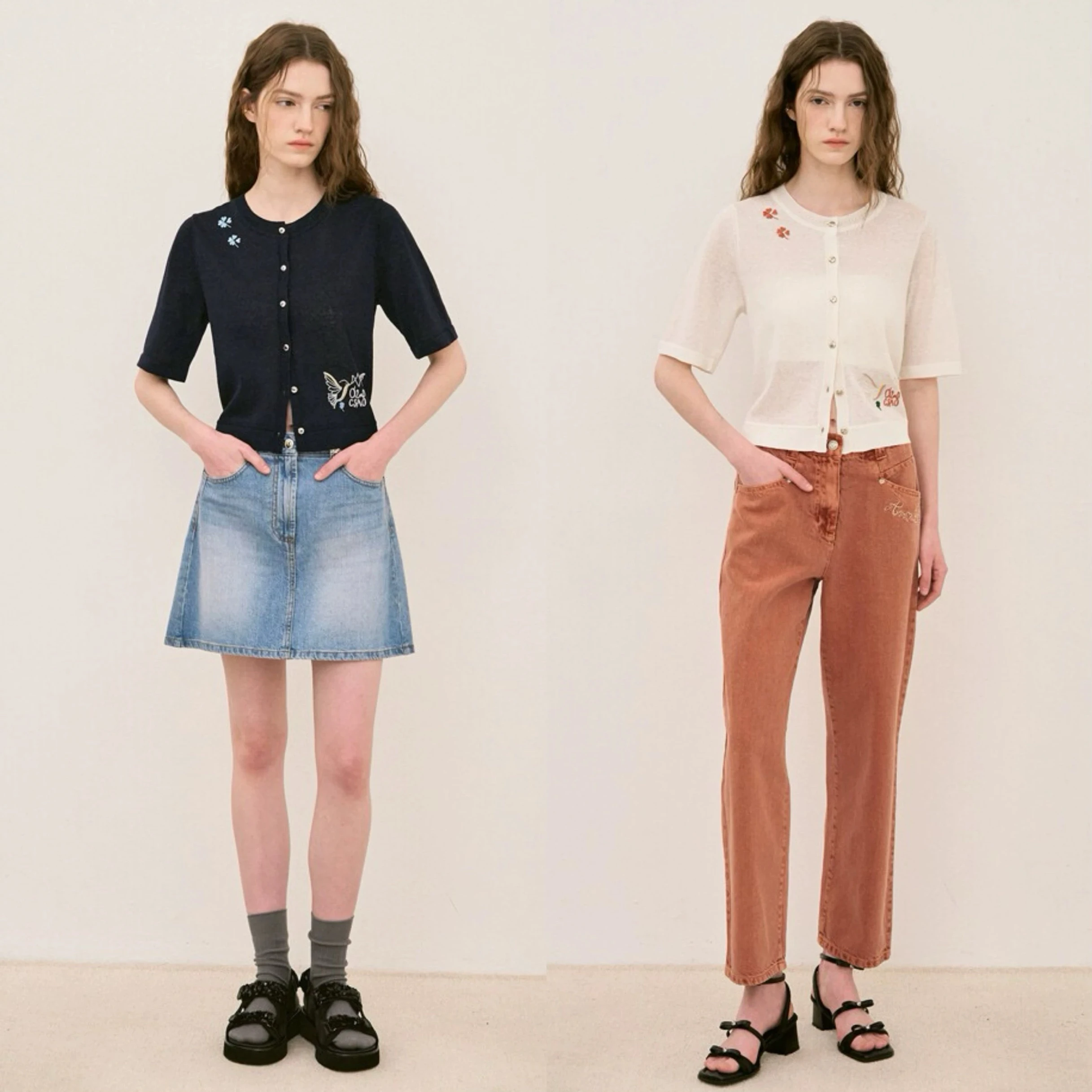 Korean Single 0*2nd 25 Summer Ele round Ne Embroidered Four Le Clover Pattern Versatile Thin ort Sve Knitted Open
Korean Single 0*2nd 25 Summer Ele round Ne Embroidered Four Le Clover Pattern Versatile Thin ort Sve Knitted Open