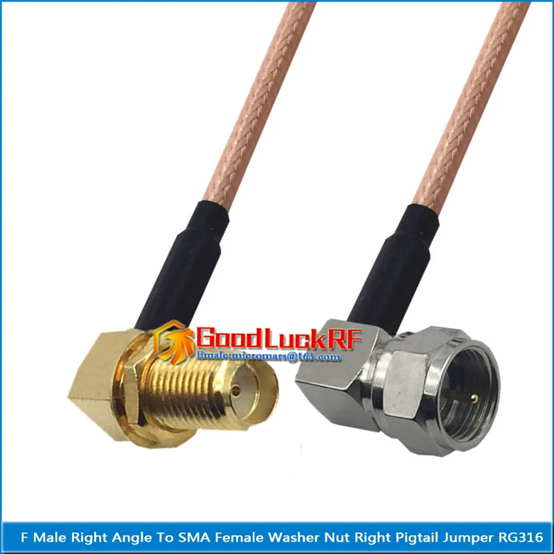 1X Pcs F Male Right Angle to SMA Female 90 Degree Washer O-ring Bulkhead Panel Mount Nut Plug Pigtail Jumper RG316 Cable
1X Pcs F Male Right Angle to SMA Female 90 Degree Washer O-ring Bulkhead Panel Mount Nut Plug Pigtail Jumper RG316 Cable