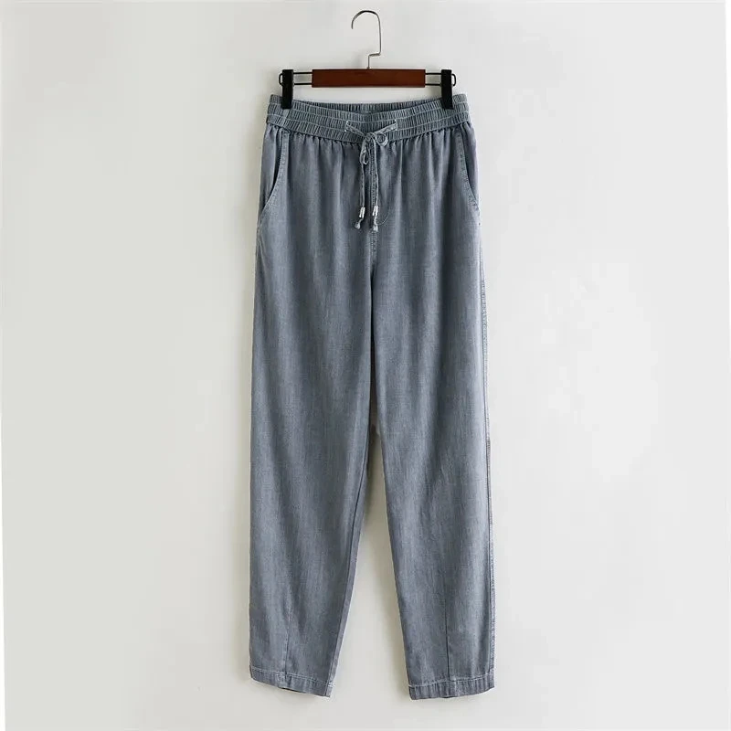 Thin Denim Lyocell Elastic High Waist Wide-Leg Loose Women's Pants Jeans Korean Fashion Ankle-Length Pants For Women JJ135
Thin Denim Lyocell Elastic High Waist Wide-Leg Loose Women's Pants Jeans Korean Fashion Ankle-Length Pants For Women JJ135