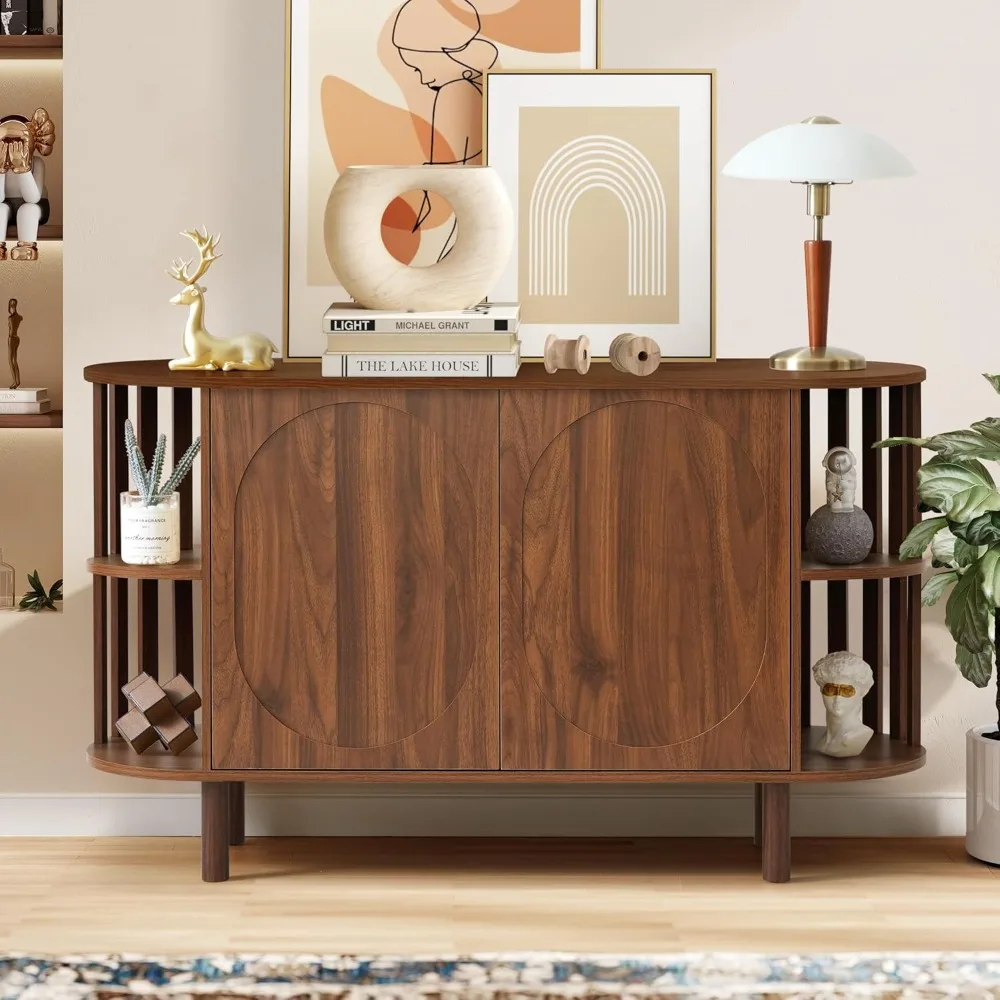 47" Sideboard Buffet Cabinet with Storage, Modern Credenza Cabinet, Wooden Coffee Bar Cabinet, Console Tables with Slats Display
47" Sideboard Buffet Cabinet with Storage, Modern Credenza Cabinet, Wooden Coffee Bar Cabinet, Console Tables with Slats Display