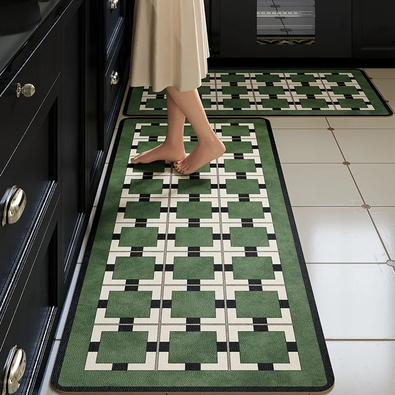 Retro Green Kitchen Carpet Non-slip Oil-proof PVC Leather Washable Foot Mats Scratch-resistant and Wear-resistant Kitchen Mat 러그
Retro Green Kitchen Carpet Non-slip Oil-proof PVC Leather Washable Foot Mats Scratch-resistant and Wear-resistant Kitchen Mat 러그