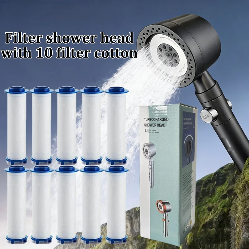 High Pressure Shower Head 5 Modes Handheld with Filter Water Saving One Key Stop Bathroom Shower With 10pcs Filter Cotton
High Pressure Shower Head 5 Modes Handheld with Filter Water Saving One Key Stop Bathroom Shower With 10pcs Filter Cotton