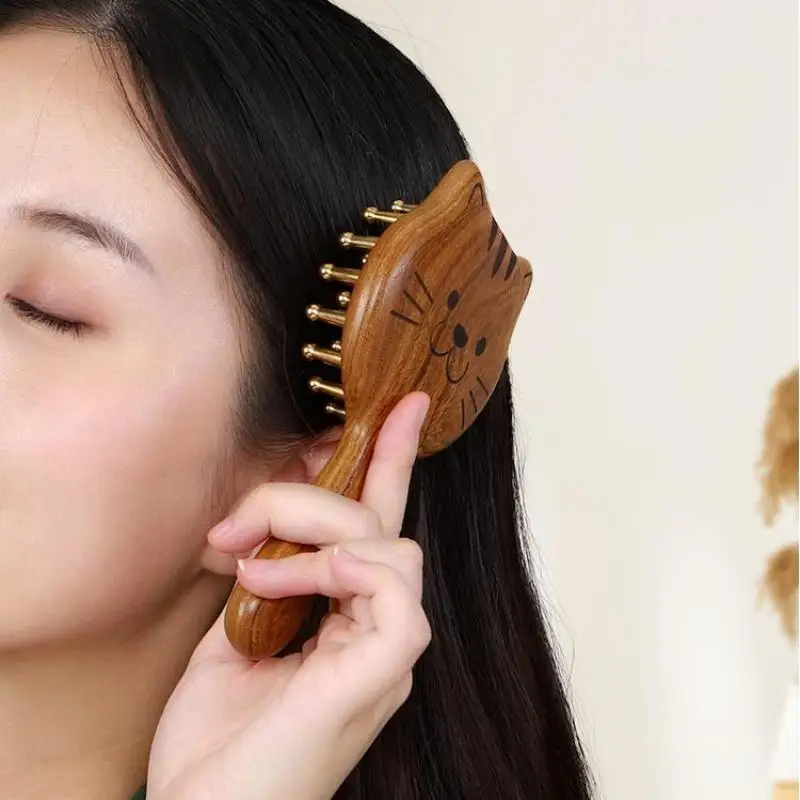 Прочная форма котенка, спа-инструмент Гуа Ша, латунная головка, массажная расческа из сандалового дерева, длинная деревянная ручка, прочная массажная щетка для точки меридиана
Прочная форма котенка, спа-инструмент Гуа Ша, латунная головка, массажная расческа из сандалового дерева, длинная деревянная ручка, прочная массажная щетка для точки меридиана