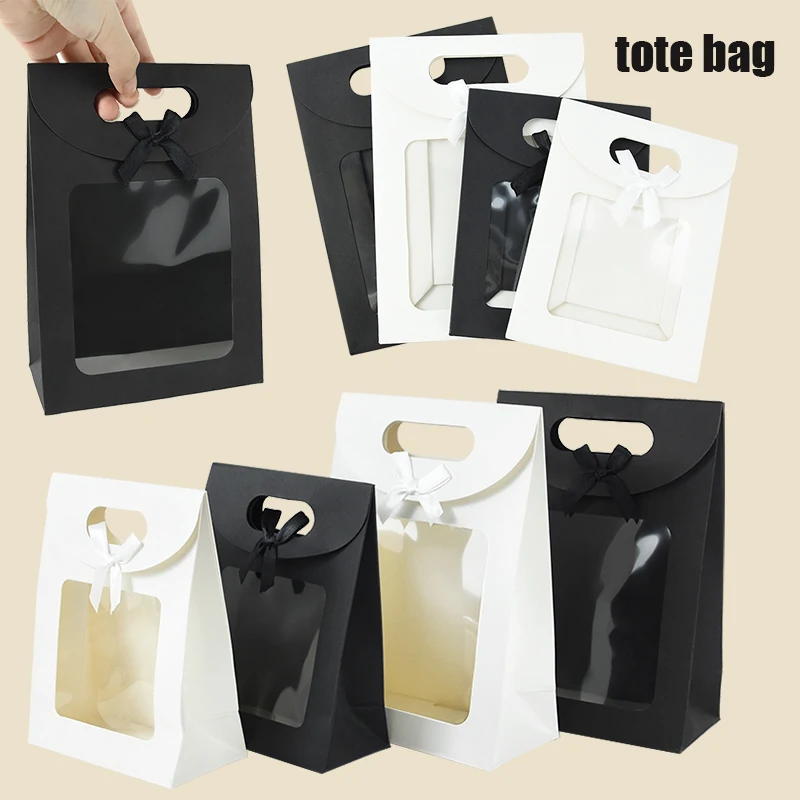 5Pcs Black/White Gift Bag With Clear Window Paper Bag Candy Biscuits Cake Packing Box Eid Wedding Birthday Baptism Gift Handbag
5Pcs Black/White Gift Bag With Clear Window Paper Bag Candy Biscuits Cake Packing Box Eid Wedding Birthday Baptism Gift Handbag