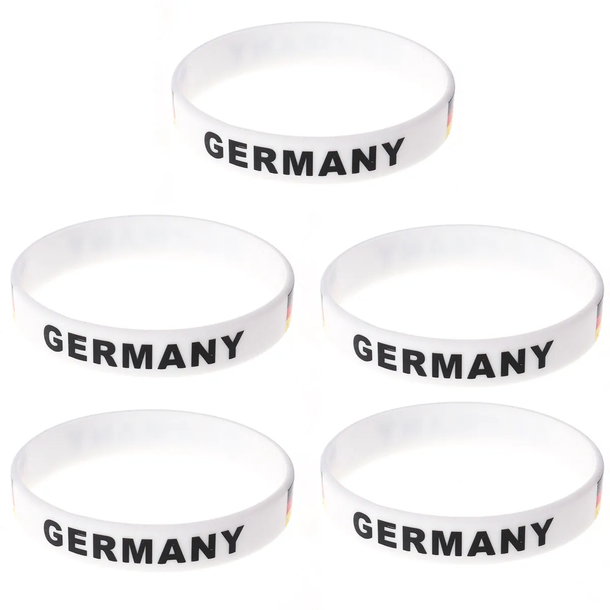 5Pcs Soft Flexible Silicone Country Flag Bracelet One Size Fits Patriotic Wristband for Soccer Games Competitive
5Pcs Soft Flexible Silicone Country Flag Bracelet One Size Fits Patriotic Wristband for Soccer Games Competitive