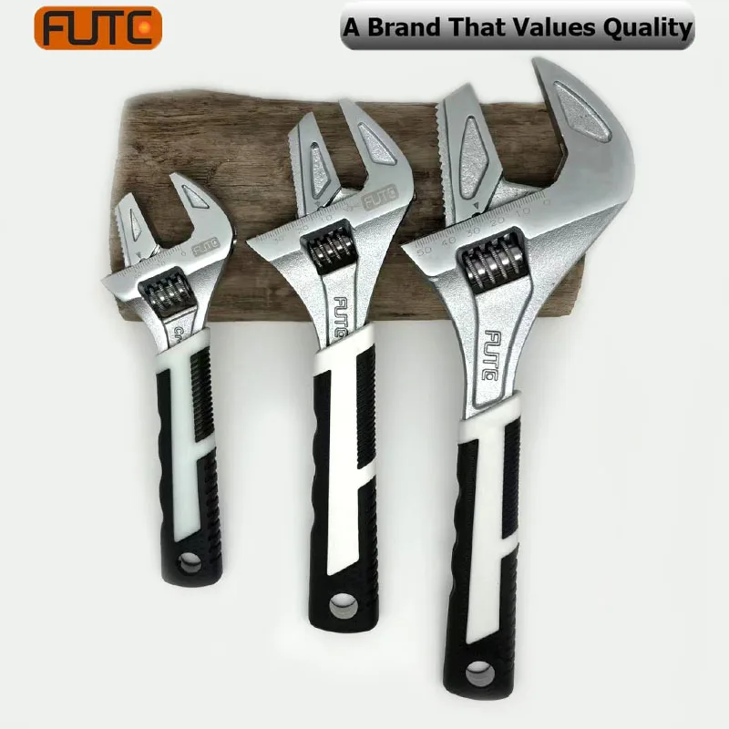 FUTE 6/8/10 Inch Adjustable Pipe Wrench Strong Clamping Large Open Multifunctional Aluminum Spanners Set Car Repair Hand Tools
FUTE 6/8/10 Inch Adjustable Pipe Wrench Strong Clamping Large Open Multifunctional Aluminum Spanners Set Car Repair Hand Tools