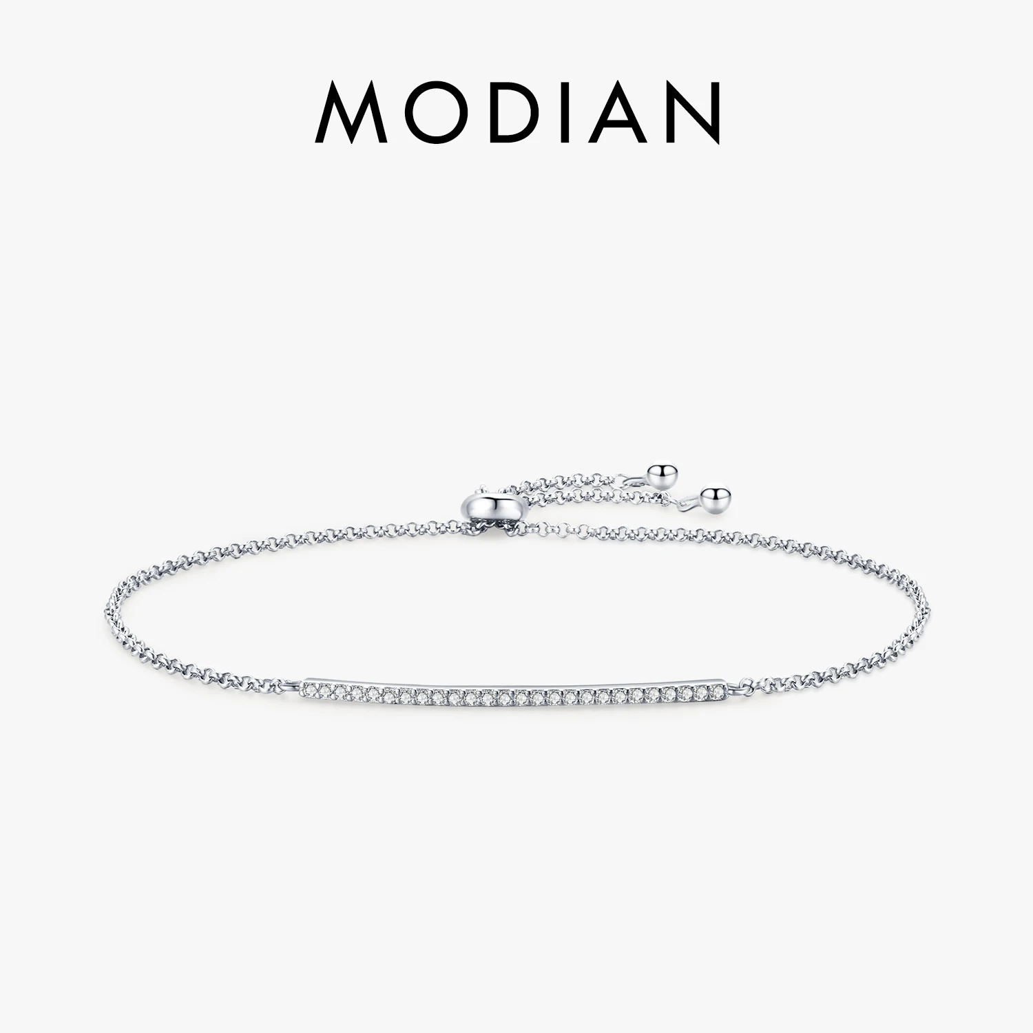 Modian Real 925 Sterling Silver Classic Dazzling Cubic Zirconia Adjustable Link Chain Bracelet For Women Elegant Wedding Jewelry
Modian Real 925 Sterling Silver Classic Dazzling Cubic Zirconia Adjustable Link Chain Bracelet For Women Elegant Wedding Jewelry