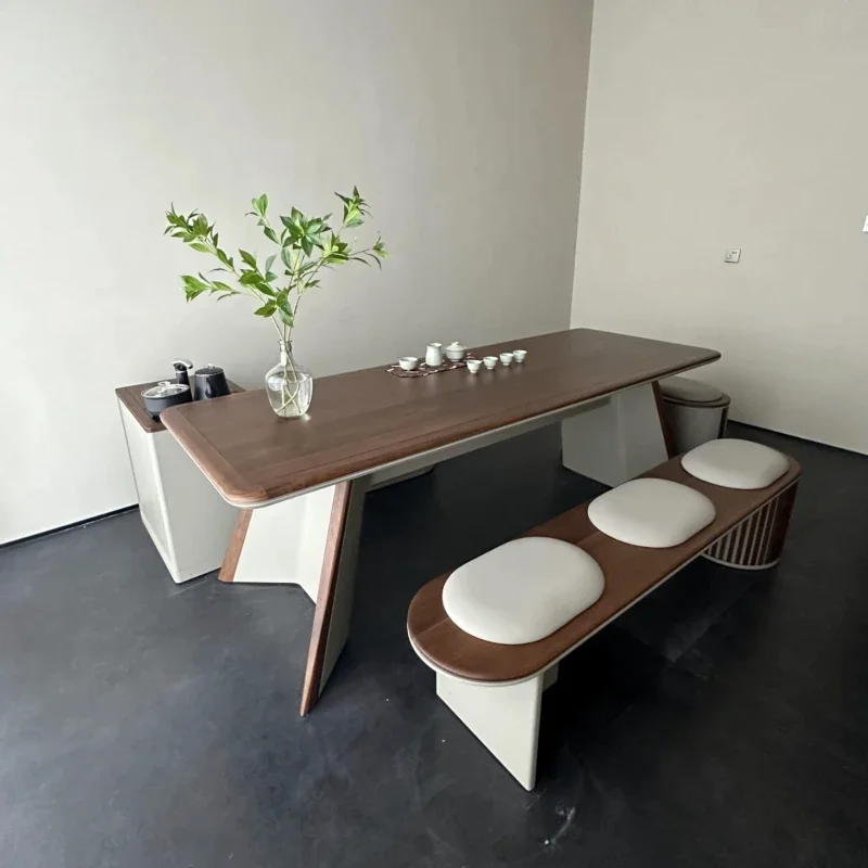 Modern Simple Black Walnut Chinese Tea Table And Chair Combination for Office Meetings Guest Negotiation 
Modern Simple Black Walnut Chinese Tea Table And Chair Combination for Office Meetings Guest Negotiation