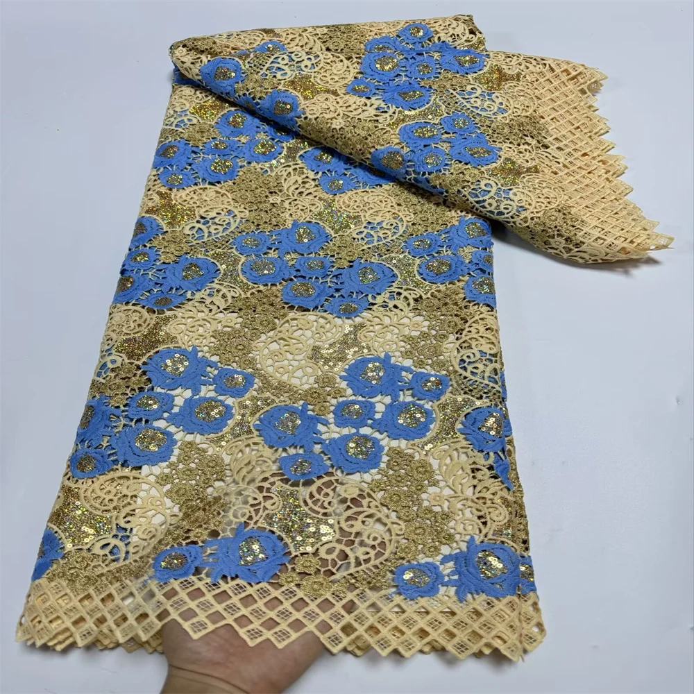 African Lace Water Soluble Lace Fabric Sequins 2024 High Quality Nigerian Guipure Cord Lace Fabric For Women Wedding Dresses
African Lace Water Soluble Lace Fabric Sequins 2024 High Quality Nigerian Guipure Cord Lace Fabric For Women Wedding Dresses