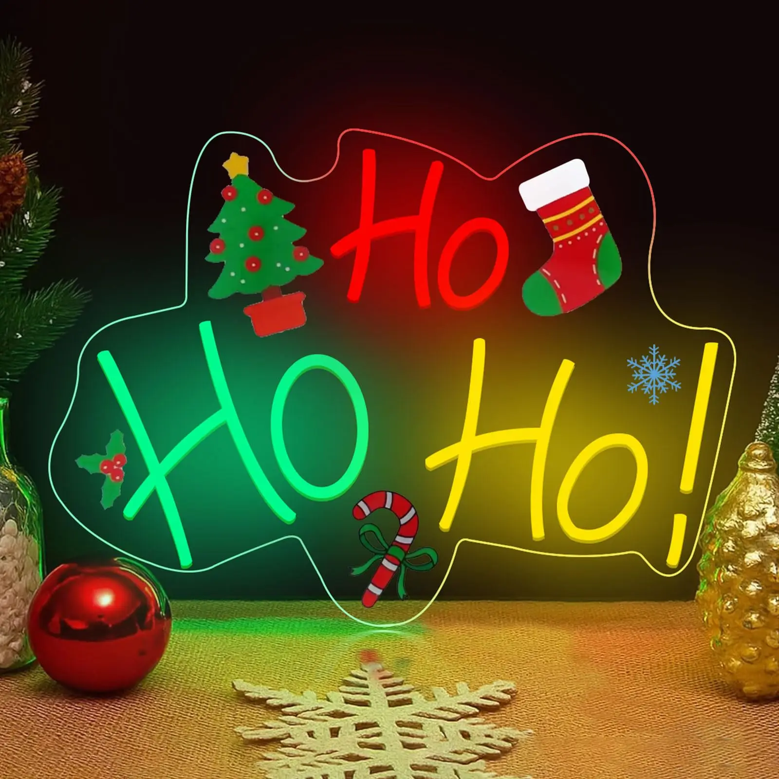 HoHoHo Рождественская светодиодная неоновая вывеска с УФ-печатью для декора стен, регулируемый переключатель для окна, рождественская вечеринка, декор для спальни
HoHoHo Рождественская светодиодная неоновая вывеска с УФ-печатью для декора стен, регулируемый переключатель для окна, рождественская вечеринка, декор для спальни