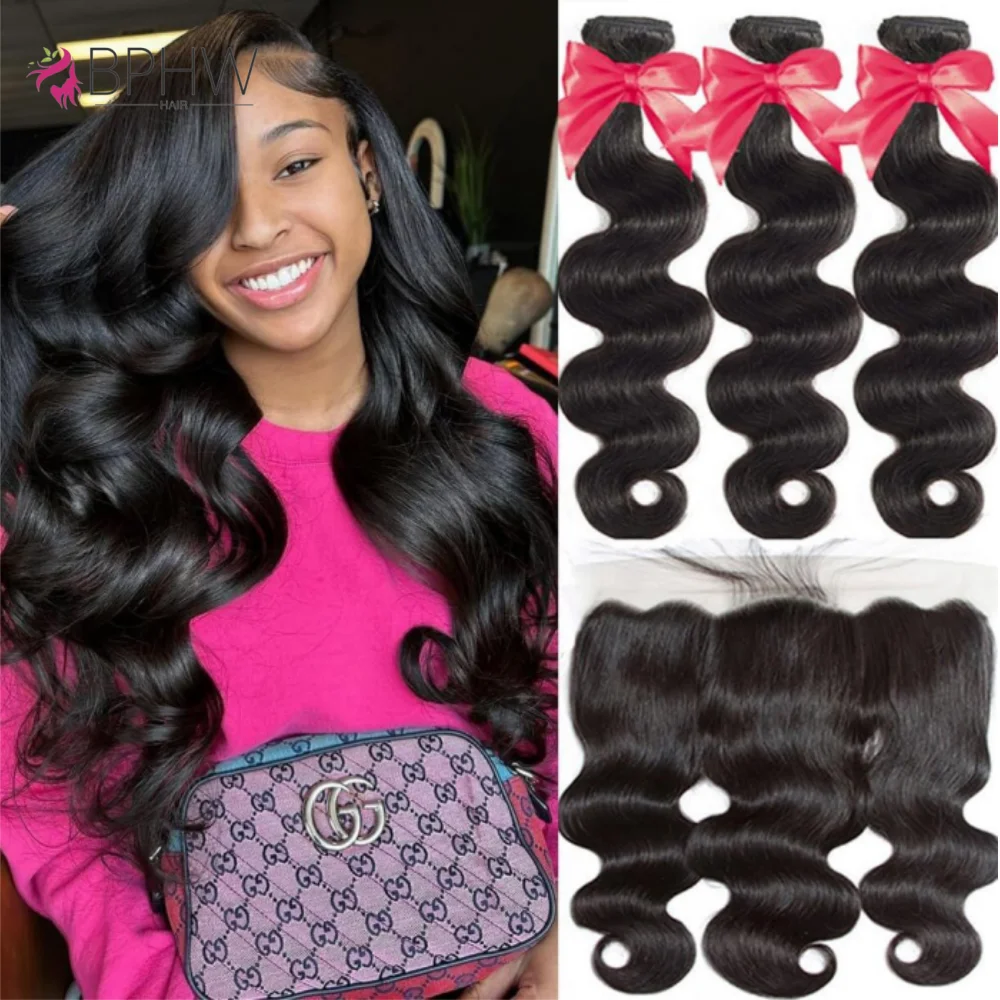 Brazilian Body Wave Bundles With 13x4 Lace Frontal Real Human Hair Closure With 3 Bundles Weave Virgin Hair Natural Black Color
Brazilian Body Wave Bundles With 13x4 Lace Frontal Real Human Hair Closure With 3 Bundles Weave Virgin Hair Natural Black Color