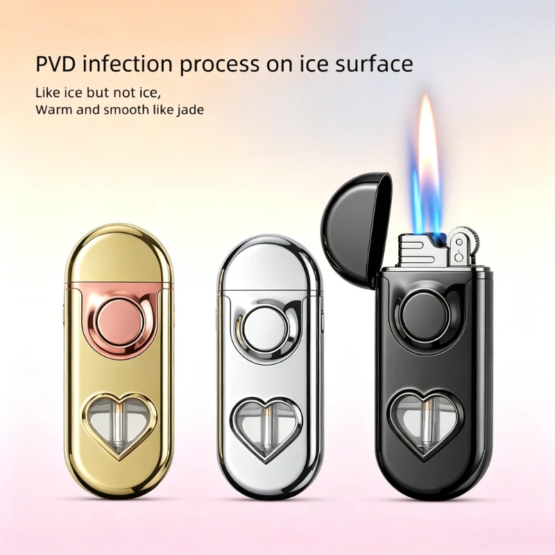 New Romantic Love Heart Design Lighter, Dual Jet Flame,Visible Gas View Grinding Wheel Ignition Exquisite Men Collection Gift
New Romantic Love Heart Design Lighter, Dual Jet Flame,Visible Gas View Grinding Wheel Ignition Exquisite Men Collection Gift