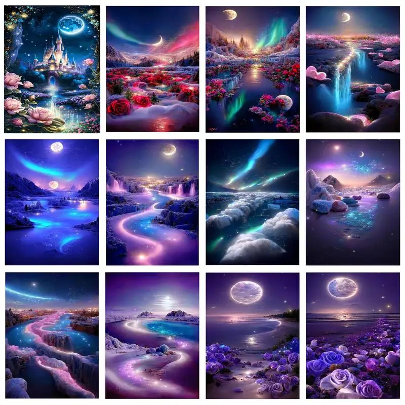 CHENISTORY Acrylic Painting By Numbers For Adults River Moon Landscape Picture Drawing Home Decoration Art Supplies Paint Kit
CHENISTORY Acrylic Painting By Numbers For Adults River Moon Landscape Picture Drawing Home Decoration Art Supplies Paint Kit