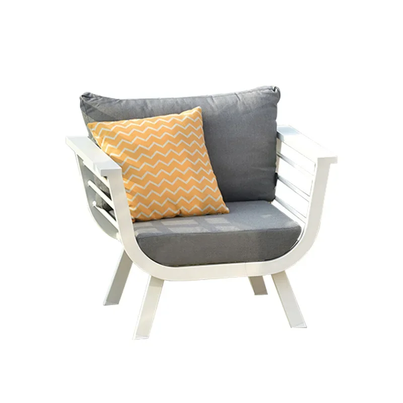 Outdoor casual simple furniture, outdoor waterproof and sunscreen metal sofa, one table and two chairs
Outdoor casual simple furniture, outdoor waterproof and sunscreen metal sofa, one table and two chairs
