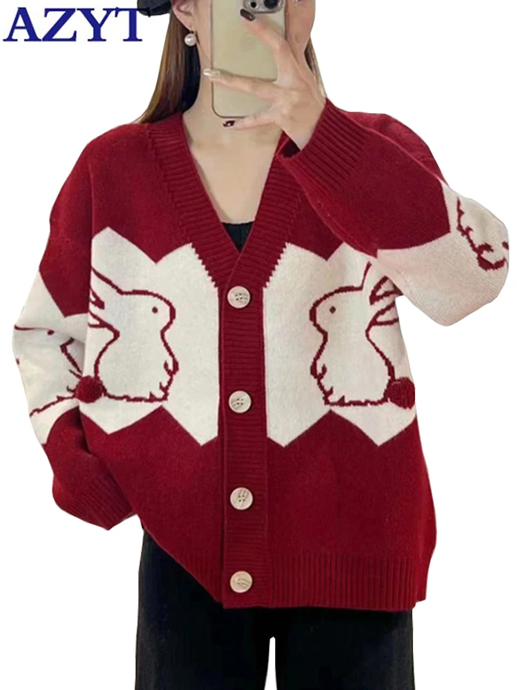 AZYT 2023 NEW Cartoon Print Knit Cardigan Female Spring Autumn V Neck Woman's Sweater Jacket Polyester Soft Knitwear Sweater
AZYT 2023 NEW Cartoon Print Knit Cardigan Female Spring Autumn V Neck Woman's Sweater Jacket Polyester Soft Knitwear Sweater