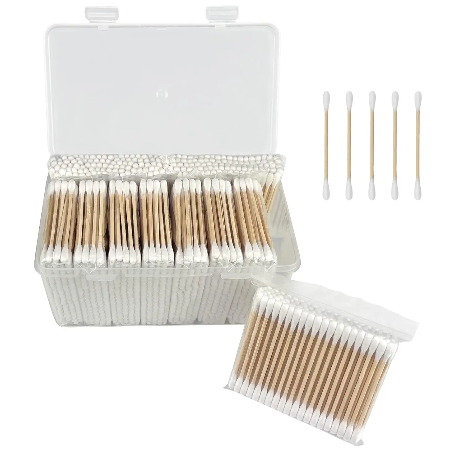 1000 Bamboo Cotton Swabs with Storage Box - Natural Organic, Unscented, for Makeup & Cleaning
1000 Bamboo Cotton Swabs with Storage Box - Natural Organic, Unscented, for Makeup & Cleaning
