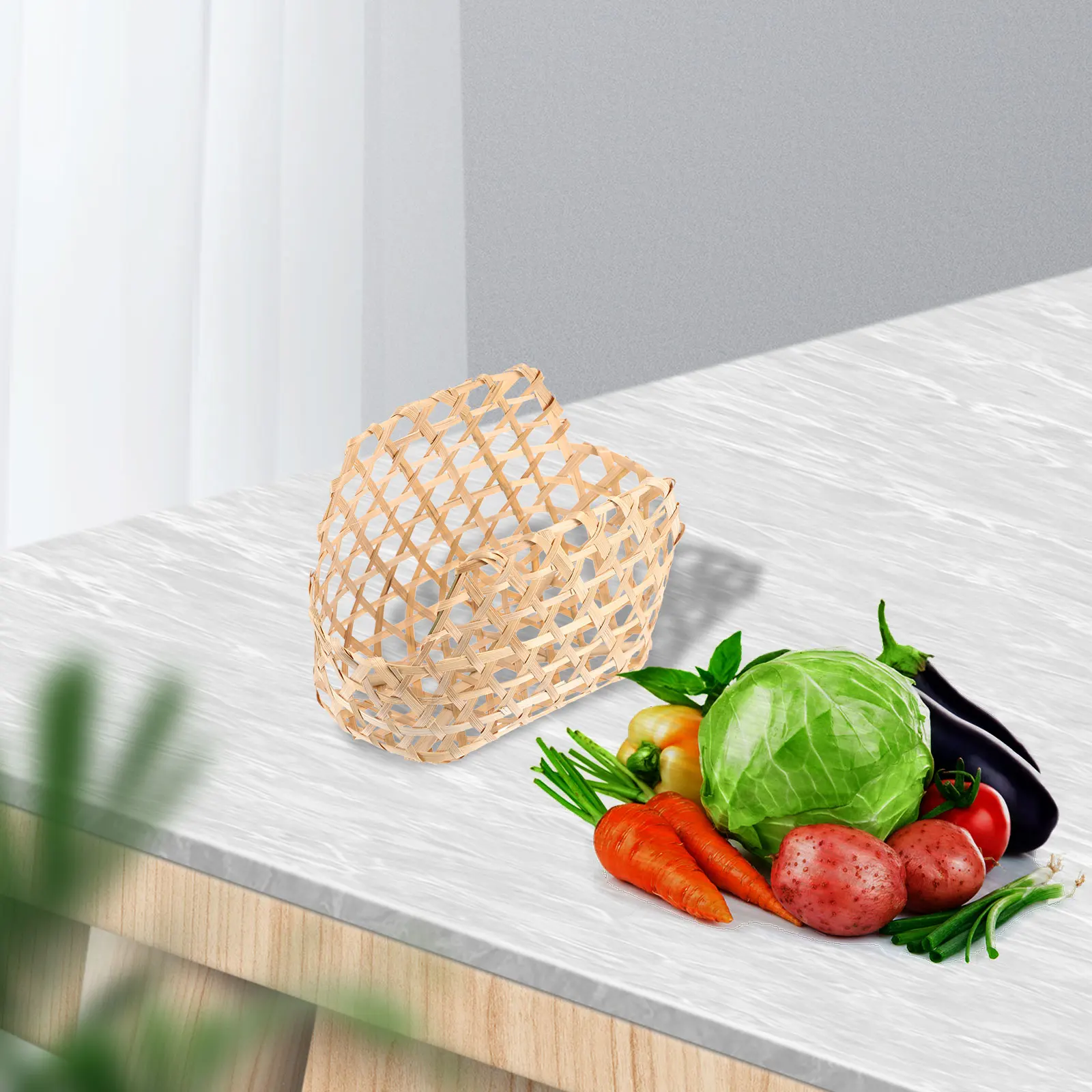 2pcs Bamboo Storage Basket Woven Decorative Container for Fruits Vegetables Handheld Crafts Gift Packaging
2pcs Bamboo Storage Basket Woven Decorative Container for Fruits Vegetables Handheld Crafts Gift Packaging