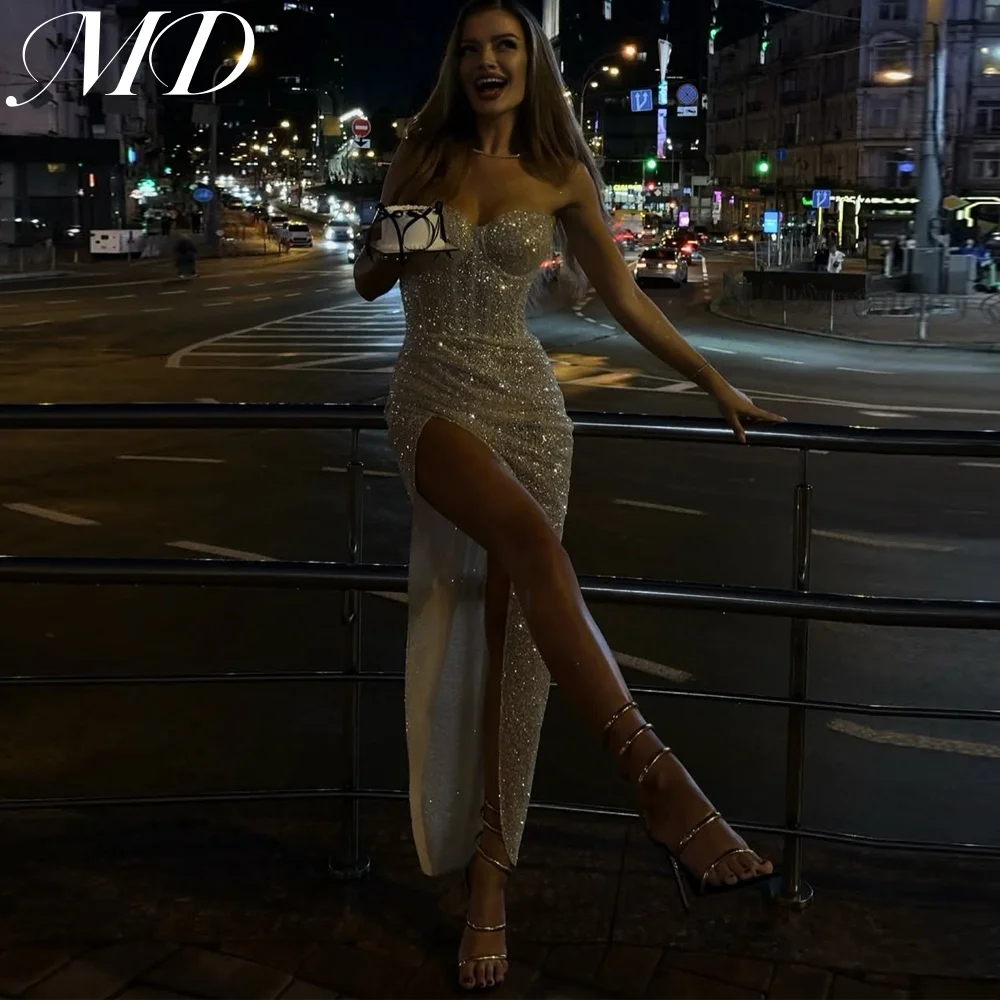 MD Modern Sparkly Evening Dresses Sweetheart Party Dress Customised Mermaid Sleeveless Side Slit Prom Dresses 2025 Prom Gown
MD Modern Sparkly Evening Dresses Sweetheart Party Dress Customised Mermaid Sleeveless Side Slit Prom Dresses 2025 Prom Gown