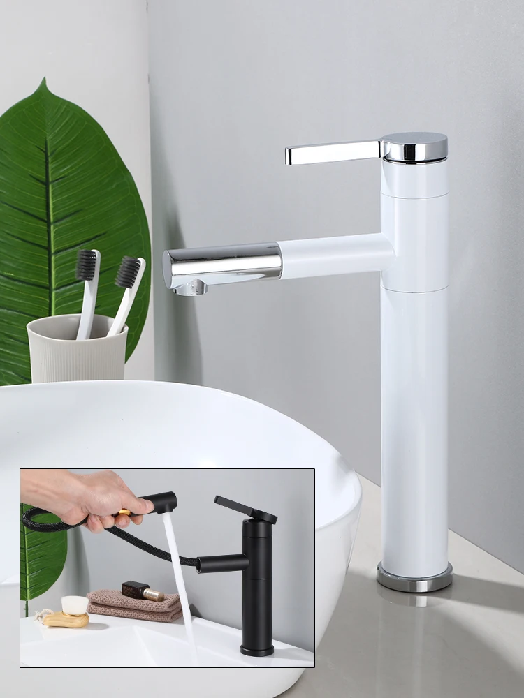Black pull 360 degree rotating faucet, bathroom basin single hole faucet, bathroom basin hot and cold faucet
Black pull 360 degree rotating faucet, bathroom basin single hole faucet, bathroom basin hot and cold faucet