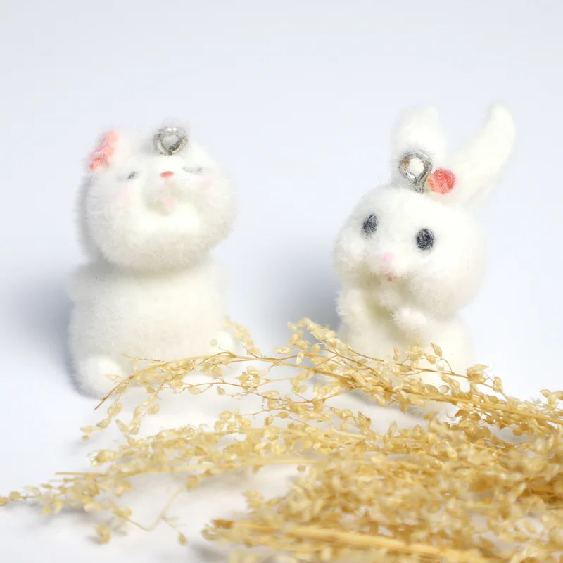 2Pcs Cute Flocked Little Bunny Animal Pendants DIY Adorable Plush Doll Earrings Necklace Keychain Accessories Charms
2Pcs Cute Flocked Little Bunny Animal Pendants DIY Adorable Plush Doll Earrings Necklace Keychain Accessories Charms