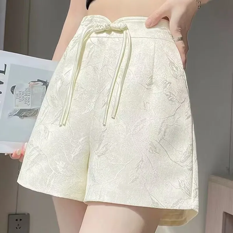 Summer Chinese Style Jacquard Satin Tassel Shorts 2025 Women High Waist Casual Short Office Lady Elegant Elastic Waist Short
Summer Chinese Style Jacquard Satin Tassel Shorts 2025 Women High Waist Casual Short Office Lady Elegant Elastic Waist Short