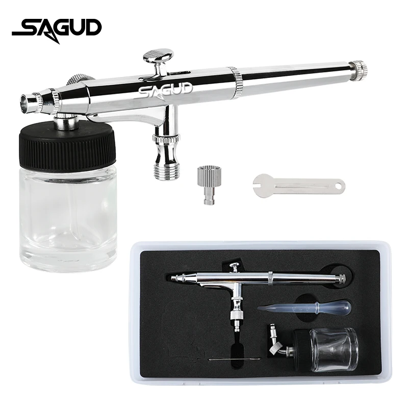 SAGUD Double Action Side Feed Airbrush Kit 0.3mm Spray Gun with 22cc Glass Bottle Sprayer for Art Model Hobby Craft Painting
SAGUD Double Action Side Feed Airbrush Kit 0.3mm Spray Gun with 22cc Glass Bottle Sprayer for Art Model Hobby Craft Painting
