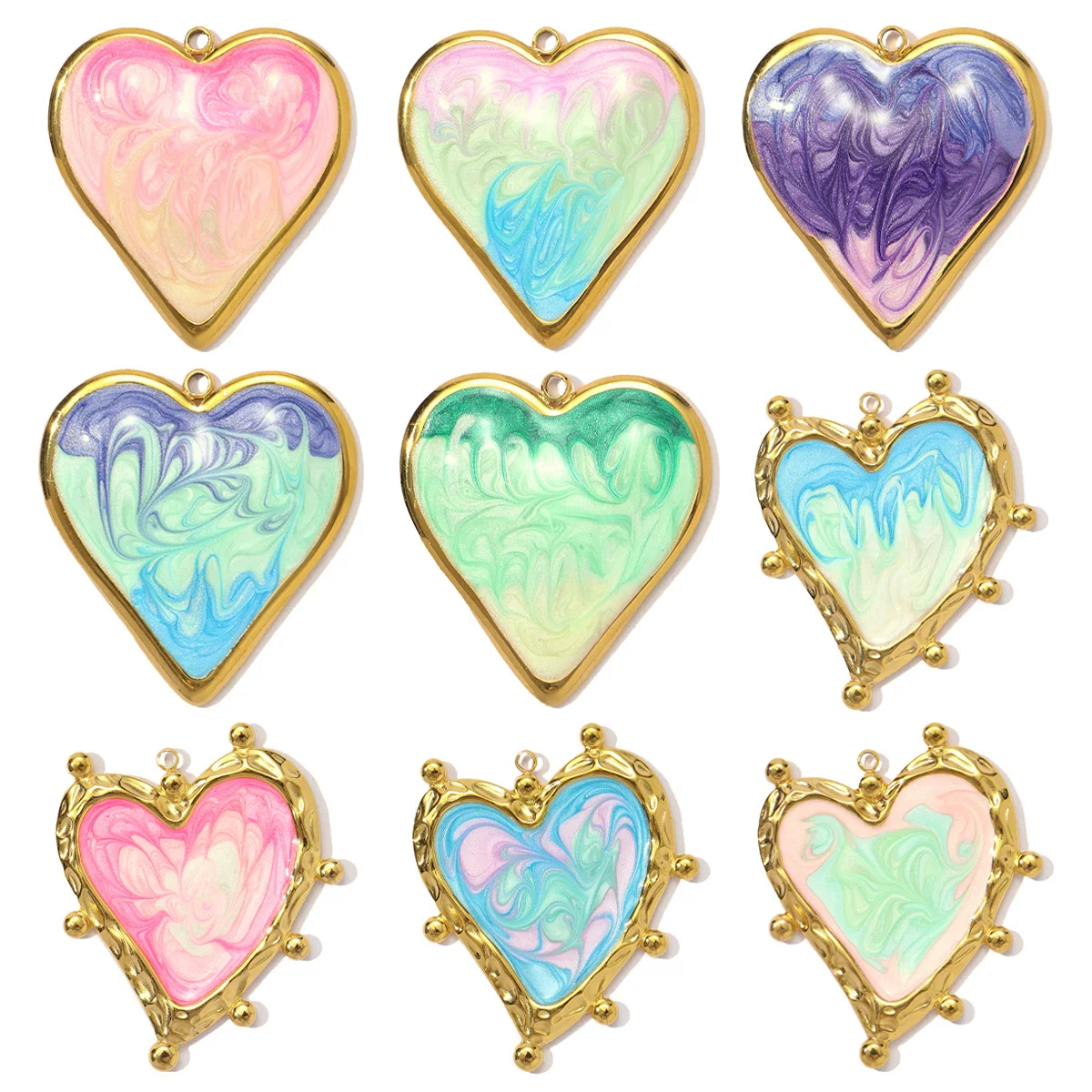3pcs/Lot Stainless Steel Enamel Gradient Heart Pendants Charms for DIY Fashion Jewelry Making Necklace Earring Accessory
3pcs/Lot Stainless Steel Enamel Gradient Heart Pendants Charms for DIY Fashion Jewelry Making Necklace Earring Accessory