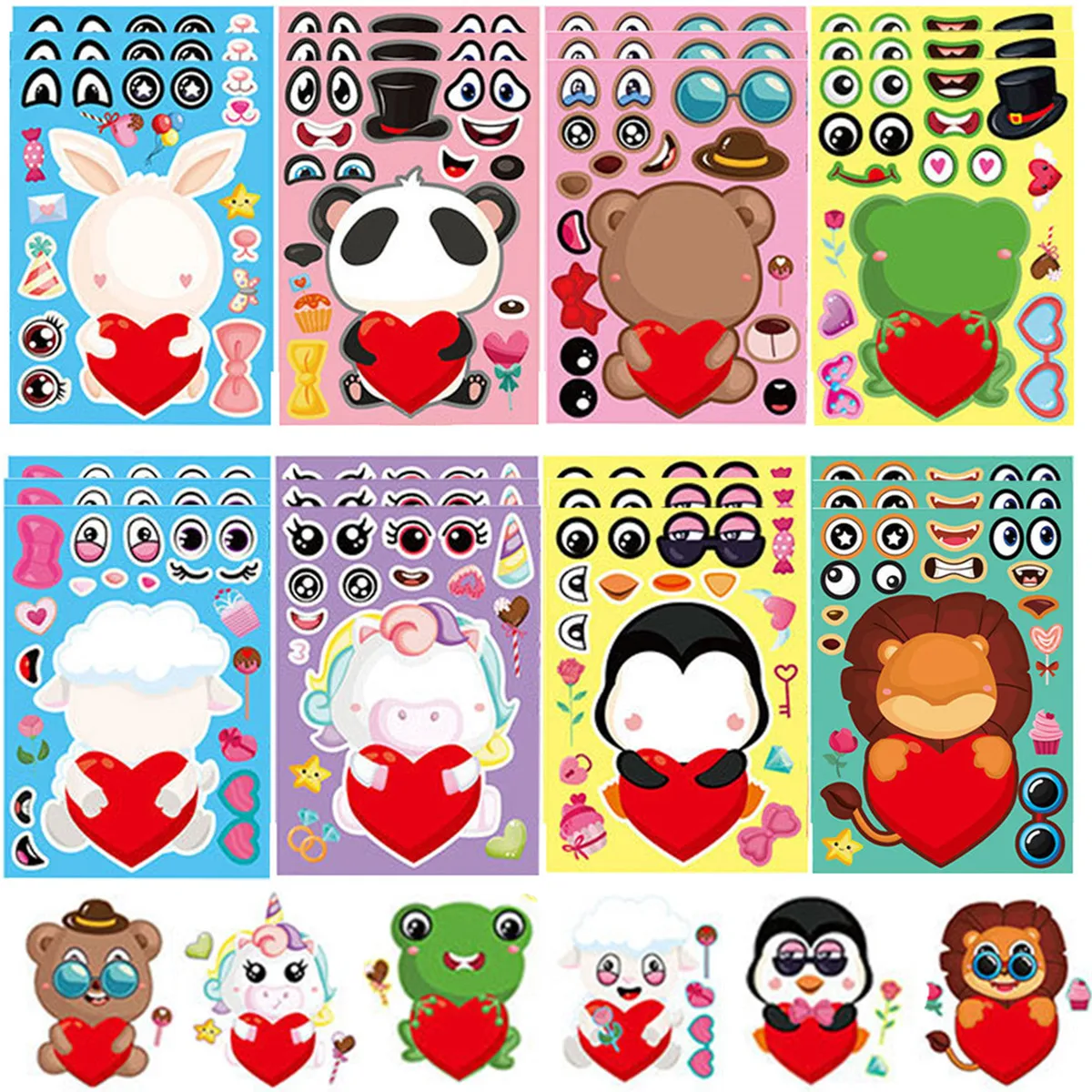 24 Sheets Anime Cartoon Animal Puzzle Stickers Kids Puzzle Colourful Stickers DIY Making Animal Face Kids Crafts
24 Sheets Anime Cartoon Animal Puzzle Stickers Kids Puzzle Colourful Stickers DIY Making Animal Face Kids Crafts