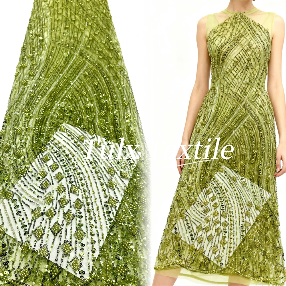 2026 High Quality French Tulle Sequins Net Lace Fabric Blue African Beaded Lace Fabric Nigerian For Wedding Dress Party Sewing
2026 High Quality French Tulle Sequins Net Lace Fabric Blue African Beaded Lace Fabric Nigerian For Wedding Dress Party Sewing