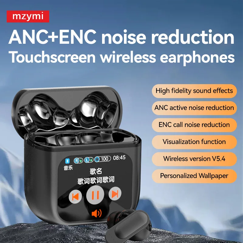 MZYMI Wireless SE60 Headsets Bluetooth In Ear Earbuds ANC+ENC Dual Noise Reduction Earphones Full-Color Touch Screen Headphones
MZYMI Wireless SE60 Headsets Bluetooth In Ear Earbuds ANC+ENC Dual Noise Reduction Earphones Full-Color Touch Screen Headphones