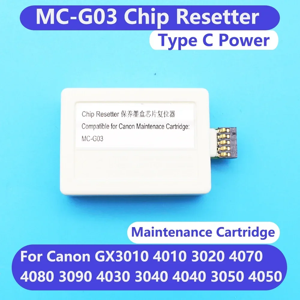 MCG03 Waste Ink Tank Chip Resetter For Canon GX4030 GX3040 GX4040 GX3050 GX4050 GX3070 GX4070 GX3090 MC G03 Maintenance Tank
MCG03 Waste Ink Tank Chip Resetter For Canon GX4030 GX3040 GX4040 GX3050 GX4050 GX3070 GX4070 GX3090 MC G03 Maintenance Tank