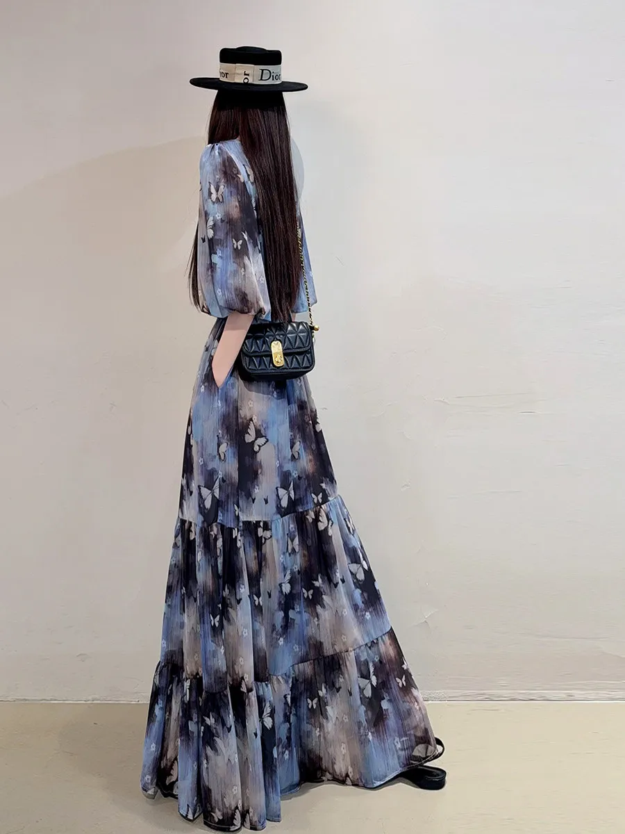 Summer Short Sleeve Slimming V-Neck Gown Elegant Fish Tail Long Dress High Waist Flared Skirt Polyester Fiber Zipper Closure ...
Summer Short Sleeve Slimming V-Neck Gown Elegant Fish Tail Long Dress High Waist Flared Skirt Polyester Fiber Zipper Closure ...