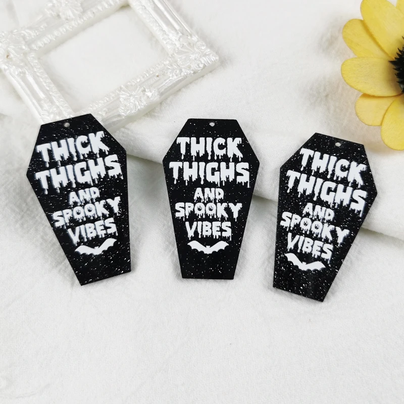JeQue 10PCS Acrylic Fear Halloween Tombstone Text Charms Pendant DIY Keychain Earrings Jewelry Accessories
JeQue 10PCS Acrylic Fear Halloween Tombstone Text Charms Pendant DIY Keychain Earrings Jewelry Accessories